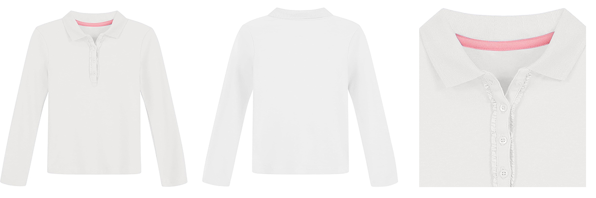 Girls' Long Sleeve Polo Shirt Manufacturer | Custom School Uniform Shirts & OEM