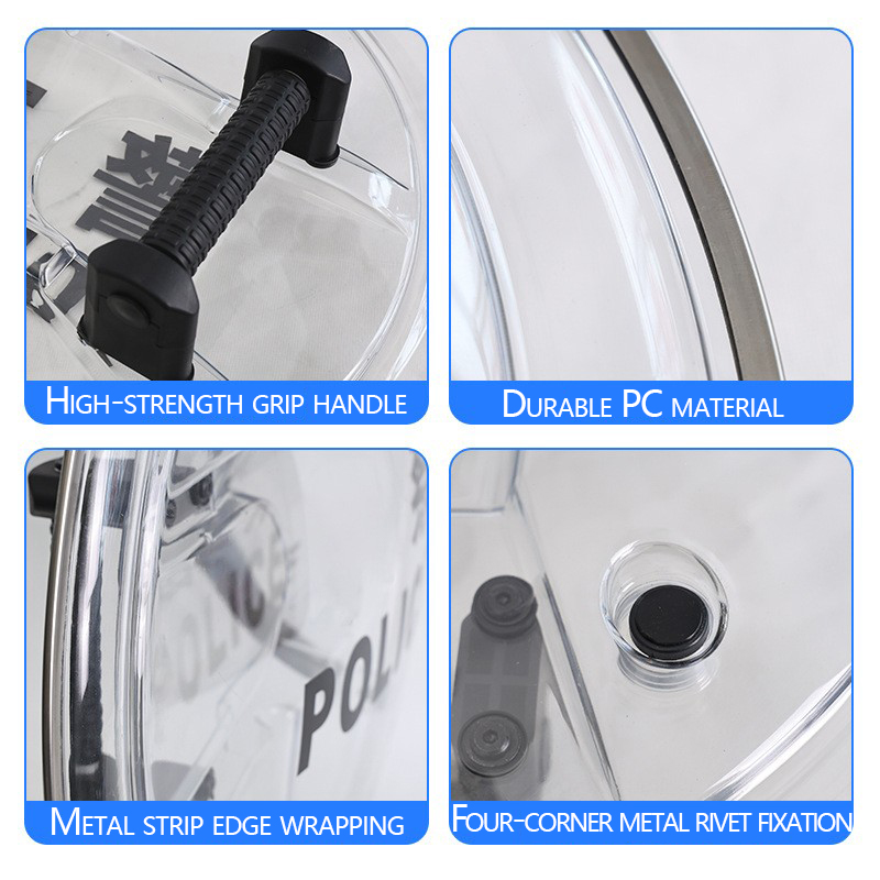 China Manufacture Police Polycarbonate Round Anti Riot Shield
