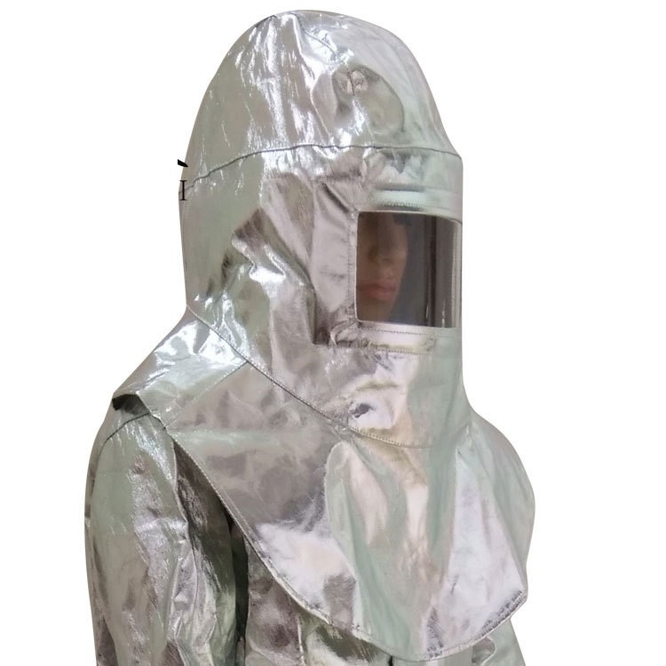 Casco ignífugo de aluminio con visera transparente