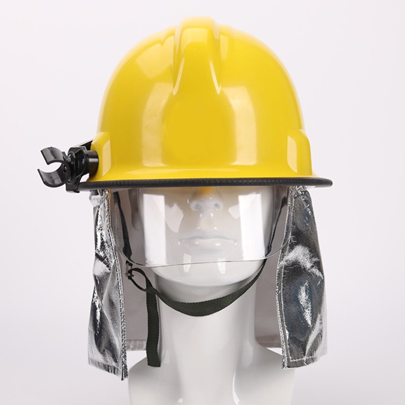 Casco de estilo coreano de fuego amarillo con papel de aluminio