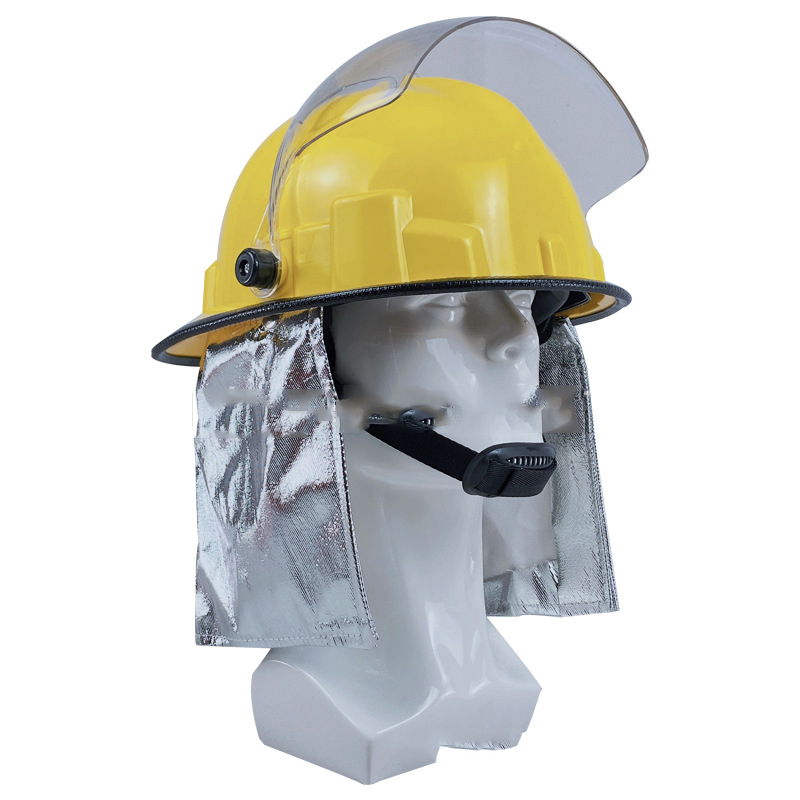 Certified Yellow Fire Helmet with Aluminum Foil Flaps