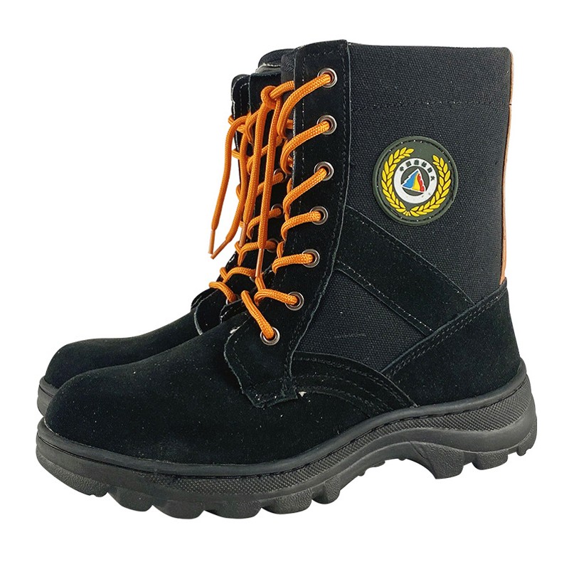 Logotipo de impresión antideslizante botas de fuego resistentes