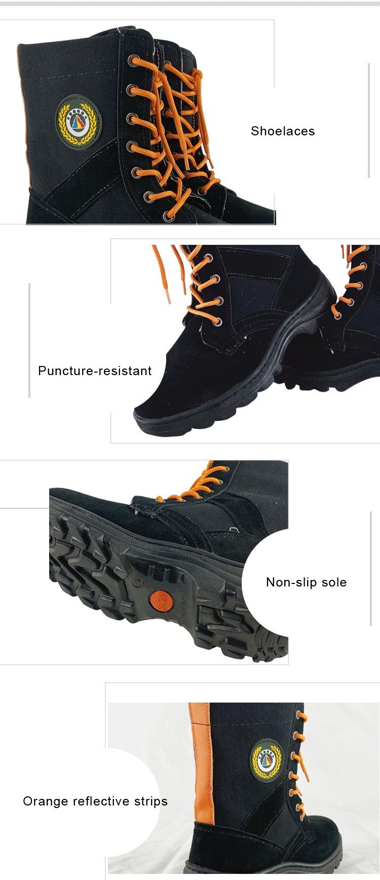 Logo Printing Slip Resistant Fire Boots