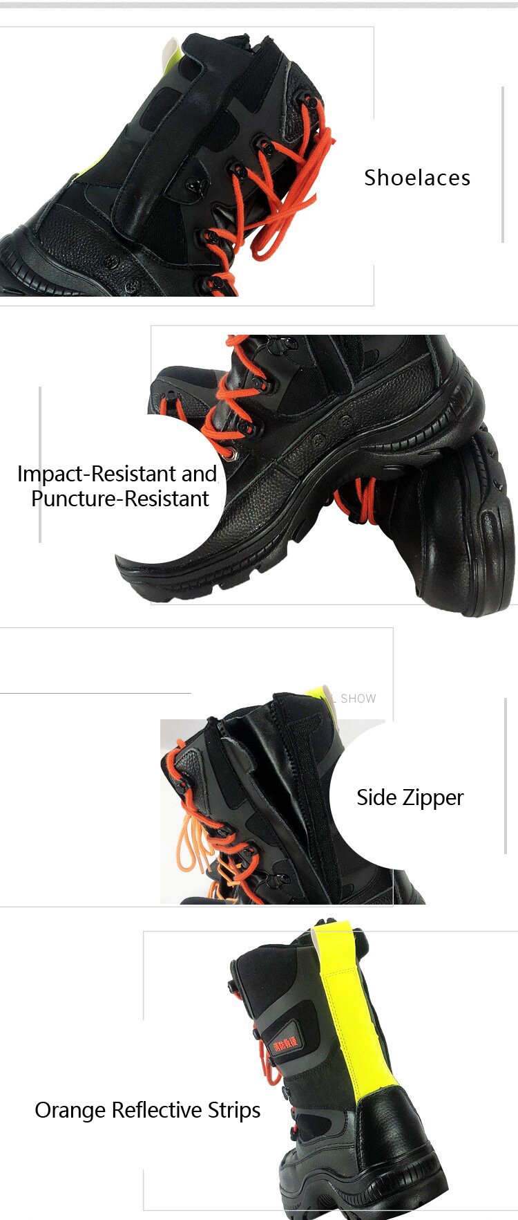 Private Label Puncture Resistant Fire Proximity Boots