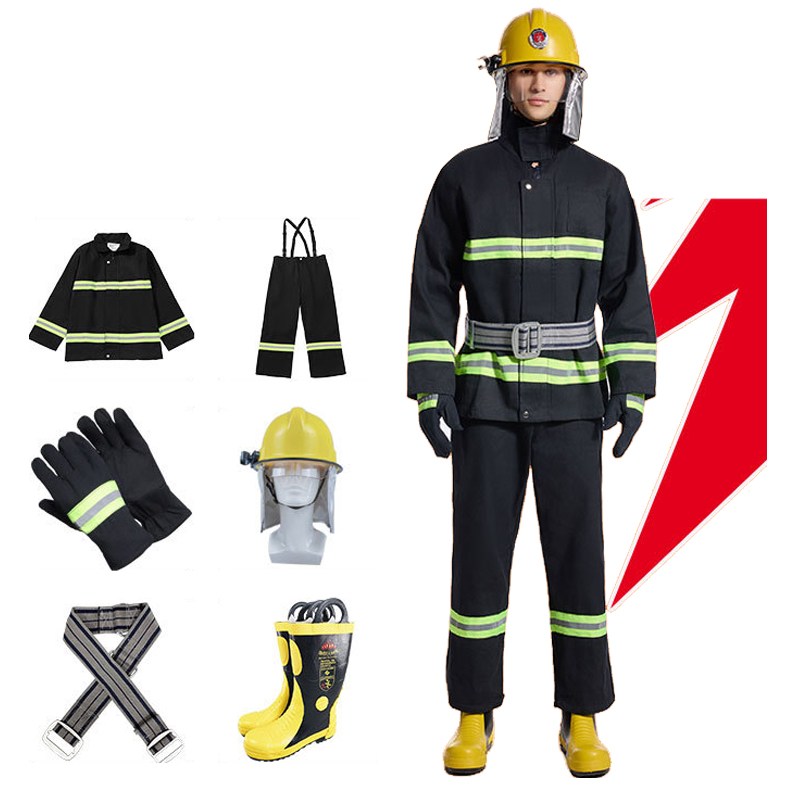 Juego de seis piezas de trajes de bombero